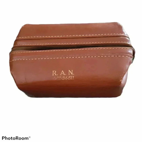no brand Other - Men's top grain cowhide toiletry shave bag